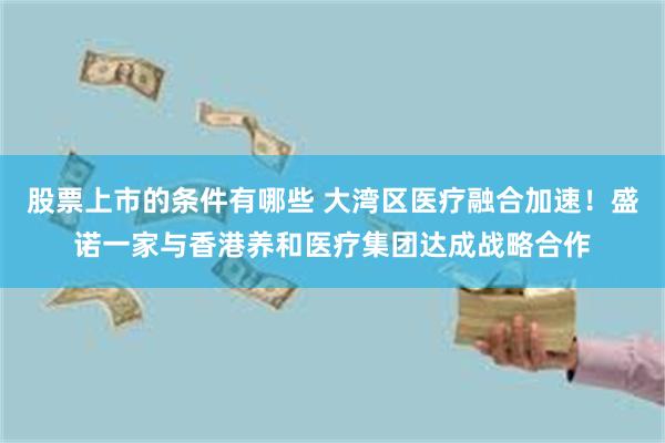 股票上市的条件有哪些 大湾区医疗融合加速！盛诺一家与香港养和医疗集团达成战略合作